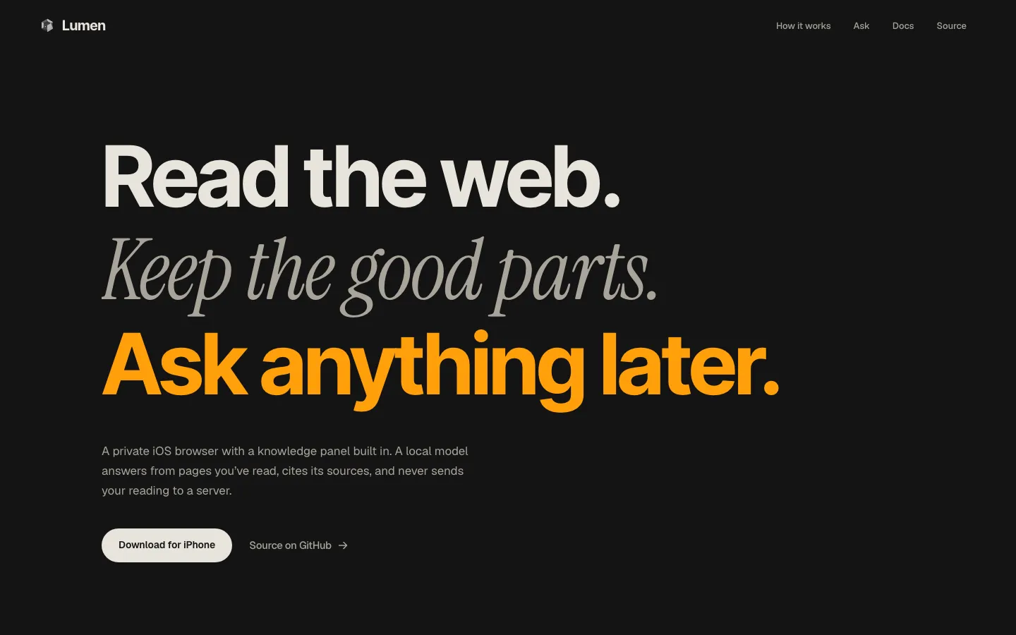 Lumen home page