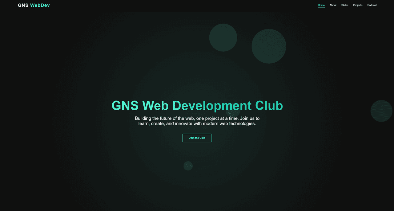 GNS Club Website cover